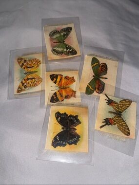 Rare! Vintage Butterfly Cigarette Silks- Perfectly Preserved 100 years old